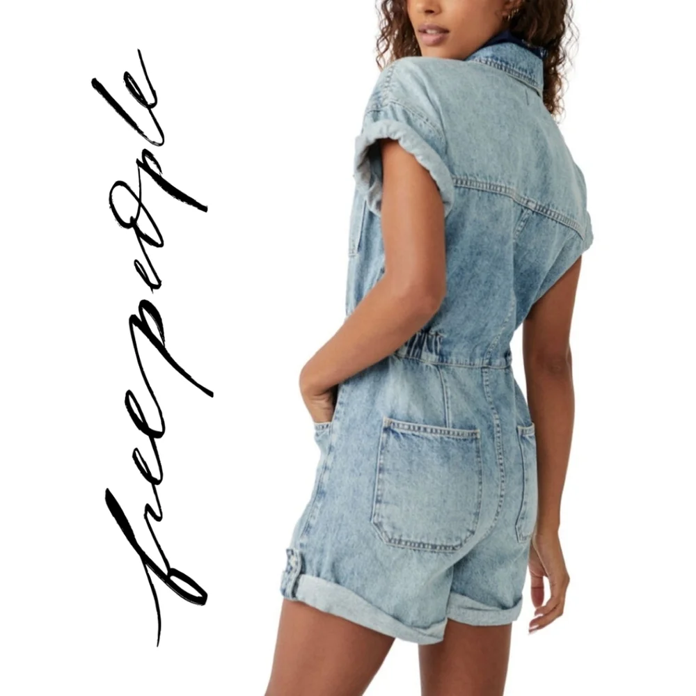 FREE PEOPLE- Free People Women's Marci Cuffed Shortall- Marrakesh - Small - Picture 3 of 6